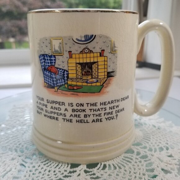 Lord Nelson Ware Mug Elijah Cotton "Your Supper is on the Table" England Vintage - Picture 1 of 10